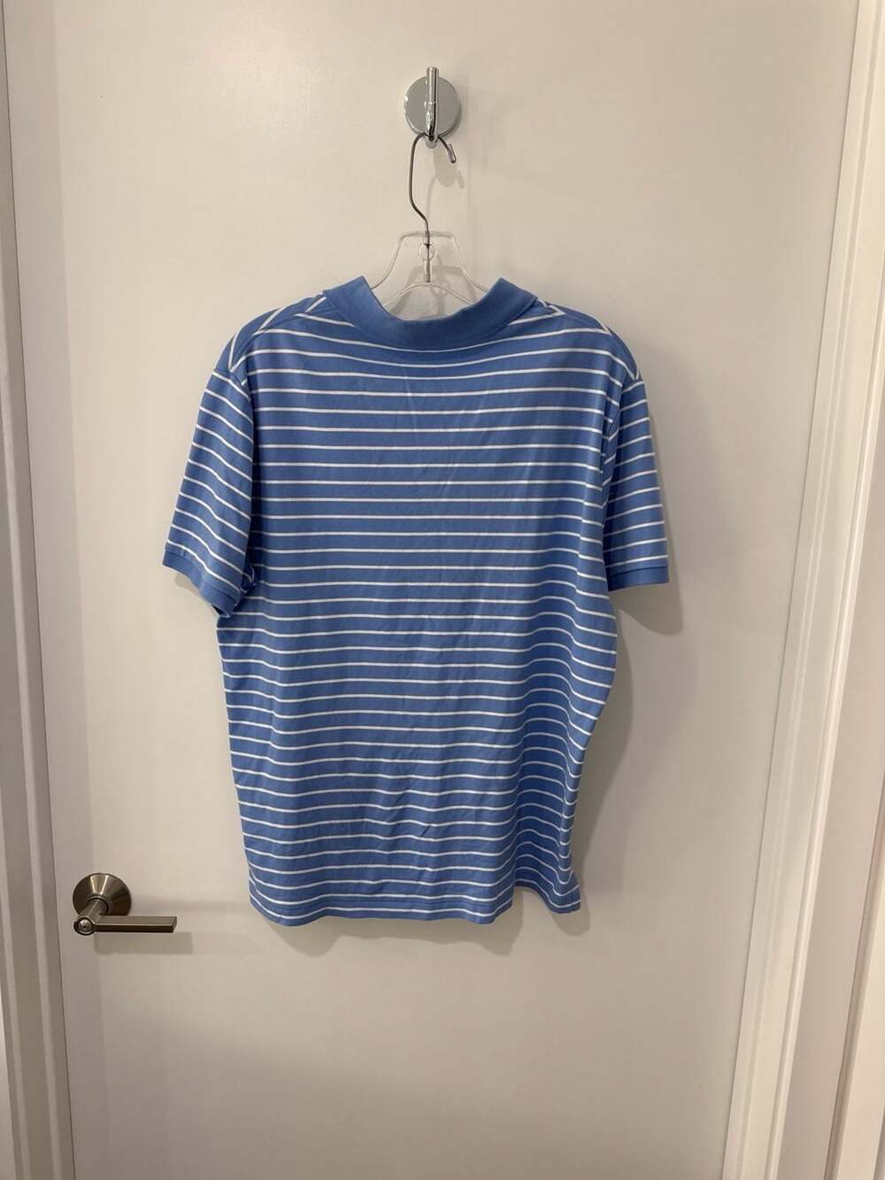 Polo Ralph Lauren Men's Custom Slim Fit Blue and White Striped Polo Shirt - Picture 4 of 7